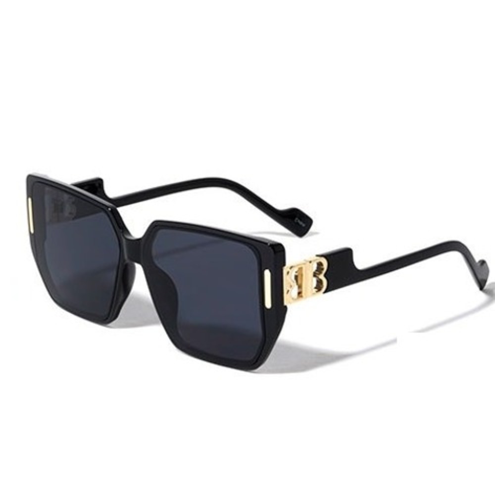 Square Sunglasses Women Fashion Oversized Designer Shades Dark Black Lens UV400